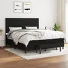 Image de vidaXL Sommier à lattes de lit avec matelas Noir 180x200 cm Tissu