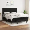 Image de vidaXL Lit Ã  sommier tapissier avec matelas Noir 180x200 cm Tissu