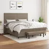 Image de vidaXL Sommier à lattes de lit avec matelas Taupe 180x200 cm Tissu