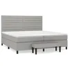 Image de Lit Ã  sommier tapissier avec matelas Gris clair 200x200cm Tissu