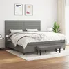 Image de vidaXL Sommier à lattes de lit avec matelas Gris foncé 200x200cm Tissu