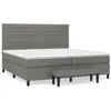 Image de Lit Ã  sommier tapissier avec matelas Gris foncÃ© 200x200cm Tissu