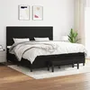 Image de vidaXL Sommier à lattes de lit avec matelas Noir 200x200 cm Tissu