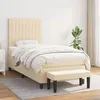 Image de vidaXL Sommier à lattes de lit avec matelas Crème 80x200 cm Tissu