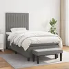 Image de vidaXL Sommier à lattes de lit et matelas Gris foncé 90x190 cm Tissu