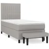 Image de vidaXL Lit Ã  sommier tapissier avec matelas Gris clair 90x200 cm Tissu