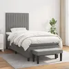 Image de vidaXL Sommier à lattes de lit avec matelas Gris foncé 100x200cm Tissu