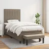 Image de 3136737 vidaXL Lit Ã  sommier tapissier avec matelas Taupe 100x200 cm Tissu