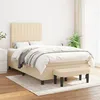 Image de vidaXL Sommier à lattes de lit avec matelas Crème 120x200 cm Tissu3136746
