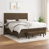Image de vidaXL Sommier à lattes de lit avec matelas Marron foncé 160x200 cm