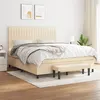 Image de vidaXL Lit à sommier tapissier avec matelas Crème 180x200 cm Tissu