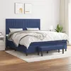 Image de vidaXL Sommier à lattes de lit avec matelas Bleu 180x200 cm Tissu