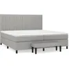 Image de vidaXL Lit À Sommier Tapissier Avec Matelas Gris Clair 200x200cm Tissu