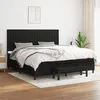 Image de vidaXL Sommier à lattes de lit avec matelas Noir 200x200 cm Tissu