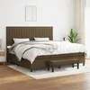 Image de vidaXL Sommier à lattes de lit avec matelas Marron foncé 200x200 cm3136784