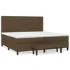 Image de Lit Ã  sommier tapissier avec matelas Marron foncÃ© 200x200 cm
