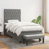 Image de vidaXL Sommier à lattes de lit et matelas Gris foncé 90x190 cm Tissu