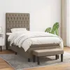 Image de vidaXL Sommier à lattes de lit avec matelas Taupe 100x200 cm Tissu