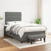 Image de vidaXL Sommier à lattes de lit avec matelas Gris foncé 120x200cm Tissu