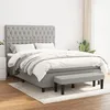 Image de 3136837 vidaXL Lit Ã  sommier tapissier avec matelas Gris clair 140x200cm Tissu