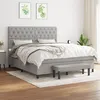 Image de vidaXL Sommier à lattes de lit avec matelas Gris clair 160x200cm Tissu