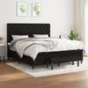 Image de vidaXL Sommier à lattes de lit avec matelas Noir 160x200 cm Tissu
