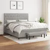 Image de vidaXL Lit à sommier tapissier avec matelas Gris clair 180x200cm Tissu