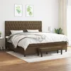 Image de vidaXL Sommier à lattes de lit avec matelas Marron foncé 200x200 cm
