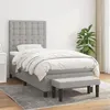 Image de vidaXL Lit à sommier tapissier avec matelas Gris clair 80x200 cm Tissu