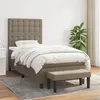 Image de vidaXL Sommier à lattes de lit avec matelas Taupe 90x200 cm Tissu