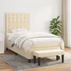 Image de vidaXL Sommier à lattes de lit avec matelas Crème 90x200 cm Tissu