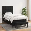 Image de vidaXL Sommier à lattes de lit avec matelas Noir 100x200 cm Tissu