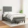 Image de vidaXL Sommier à lattes de lit avec matelas Gris foncé 120x200cm Tissu