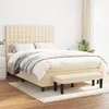Image de vidaXL Sommier à lattes de lit avec matelas Crème 140x200 cm Tissu