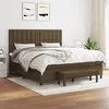 Image de vidaXL Sommier à lattes de lit avec matelas Marron foncé 160x200 cm