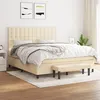 Image de vidaXL Lit à sommier tapissier avec matelas Crème 180x200 cm Tissu