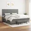 Image de vidaXL Sommier à lattes de lit avec matelas Gris foncé 200x200cm Tissu