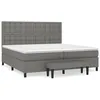 Image de Lit Ã  sommier tapissier avec matelas Gris foncÃ© 200x200cm Tissu