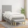 Image de vidaXL Sommier à lattes de lit et matelas Gris clair 90x190 cm Tissu