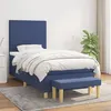 Image de vidaXL Sommier à lattes de lit avec matelas Bleu 90x190 cm Tissu