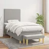 Image de vidaXL Sommier à lattes de lit avec matelas Gris clair 90x200 cm Tissu