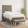Image de vidaXL Sommier à lattes de lit avec matelas Taupe 90x200 cm Tissu