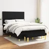Image de vidaXL Sommier à lattes de lit avec matelas Noir 140x190 cm Tissu