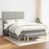 Image de vidaXL Sommier à lattes de lit avec matelas Gris clair 140x200cm Tissu