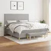 Image de vidaXL Sommier à lattes de lit avec matelas Gris clair 160x200cm Tissu