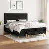 Image de vidaXL Sommier à lattes de lit avec matelas Noir 160x200 cm Tissu