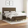 Image de vidaXL Sommier à lattes de lit avec matelas Marron foncé 160x200 cm