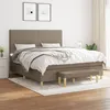 Image de vidaXL Sommier à lattes de lit avec matelas Taupe 160x200 cm Tissu