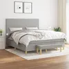 Image de vidaXL Lit à sommier tapissier avec matelas Gris clair 180x200cm Tissu