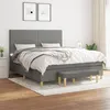 Image de vidaXL Sommier à lattes de lit avec matelas Gris foncé 180x200cm Tissu